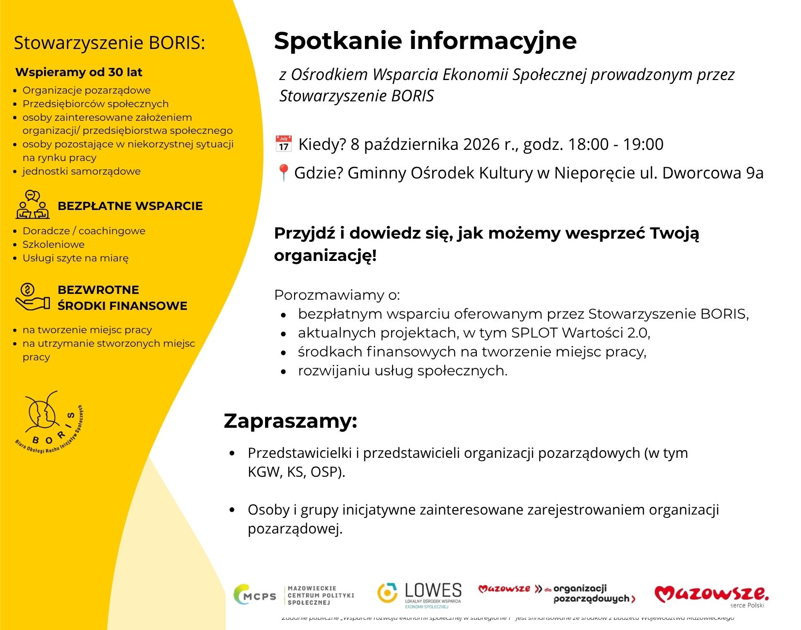 grafika z tekstem o spotkaniu