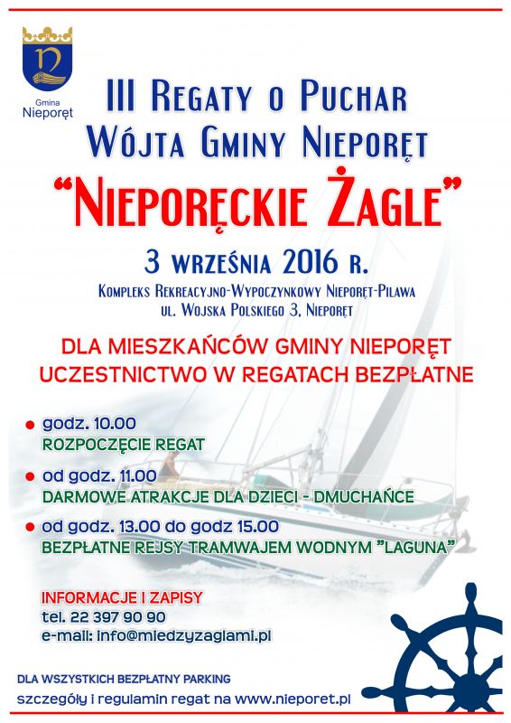 plakat regaty nieporeckie zagle