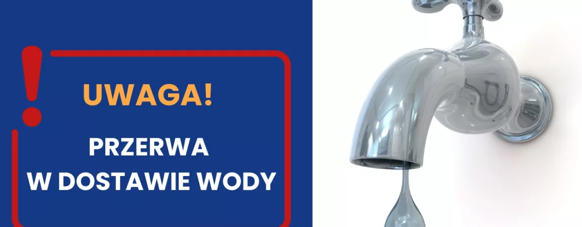 Grafika do komunikatu z ostrzeżeniem o przerwie w dostawie wody