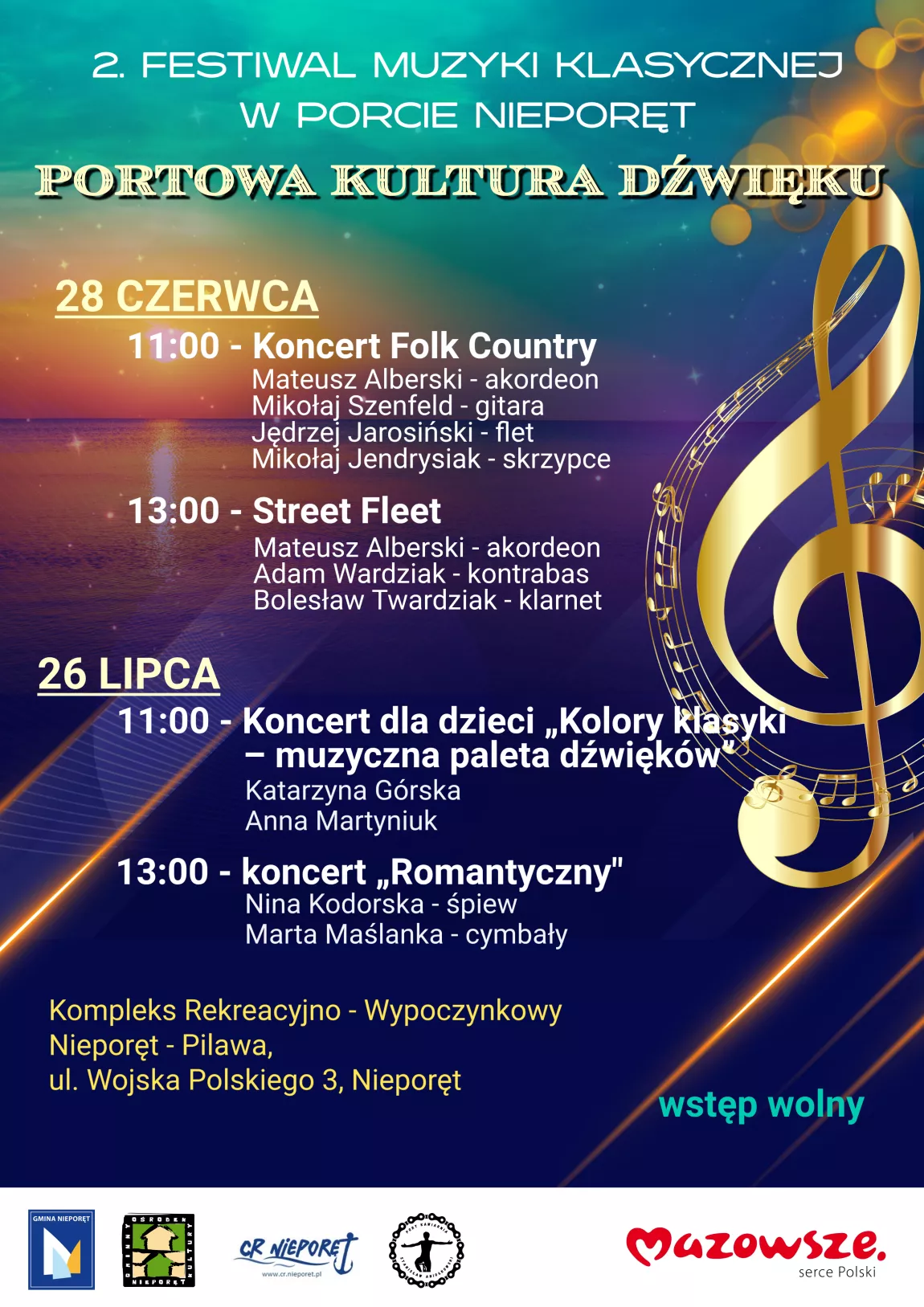 Plakat wydarzenia 2 Festiwal Muzyki Klasycznej w Porcie Nieporęt - Portowa Kultura Dźwięku