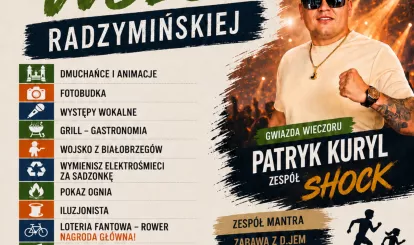 plakat przedstawiający program pikniku sołeckiego