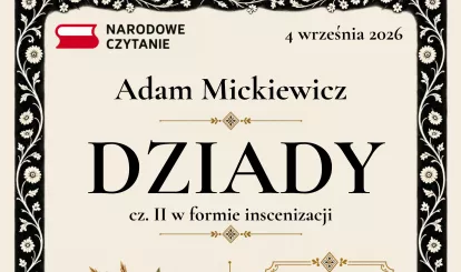 Zdjęcie - plakat zapraszający na Narodowe Czytanie DZIADY