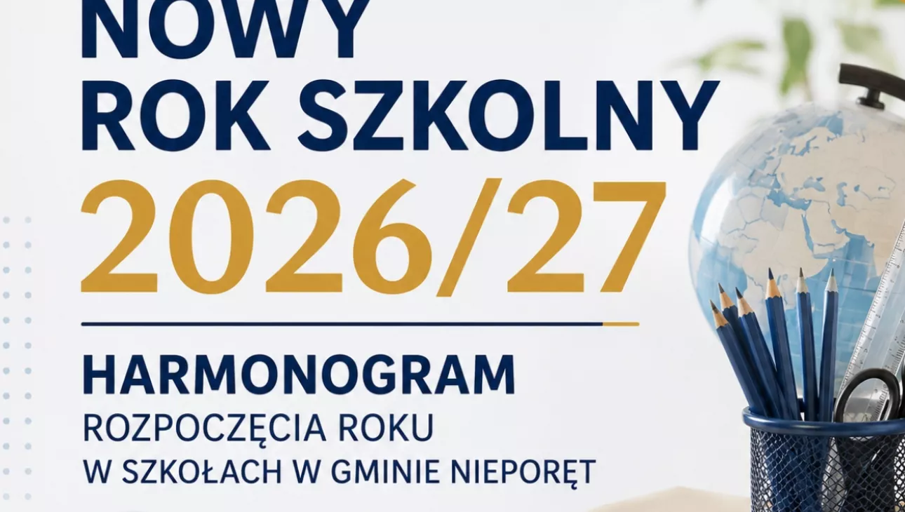 grafika z tekstem o rozpoczeciu roku szkolnego 2026/27