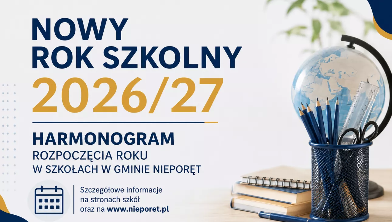 grafika z tekstem o rozpoczeciu roku szkolnego 2026/27