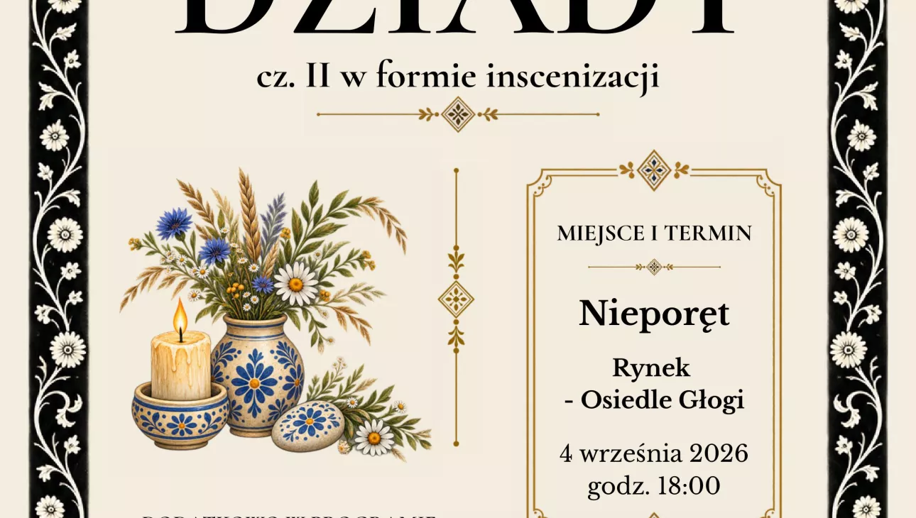 Zdjęcie - plakat zapraszający na Narodowe Czytanie DZIADY