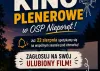 Plakat informujący o wydarzeniu Plenerowe kino letnie 22 sierpnia 2026 roku przy siedzibie OSP w Nieporęcie