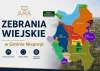 Grafika zachęcająca do udziału w zebraniach wiejskich 2026 - na grafice mapa gminy Nieporęt z podziałem na sołectwa