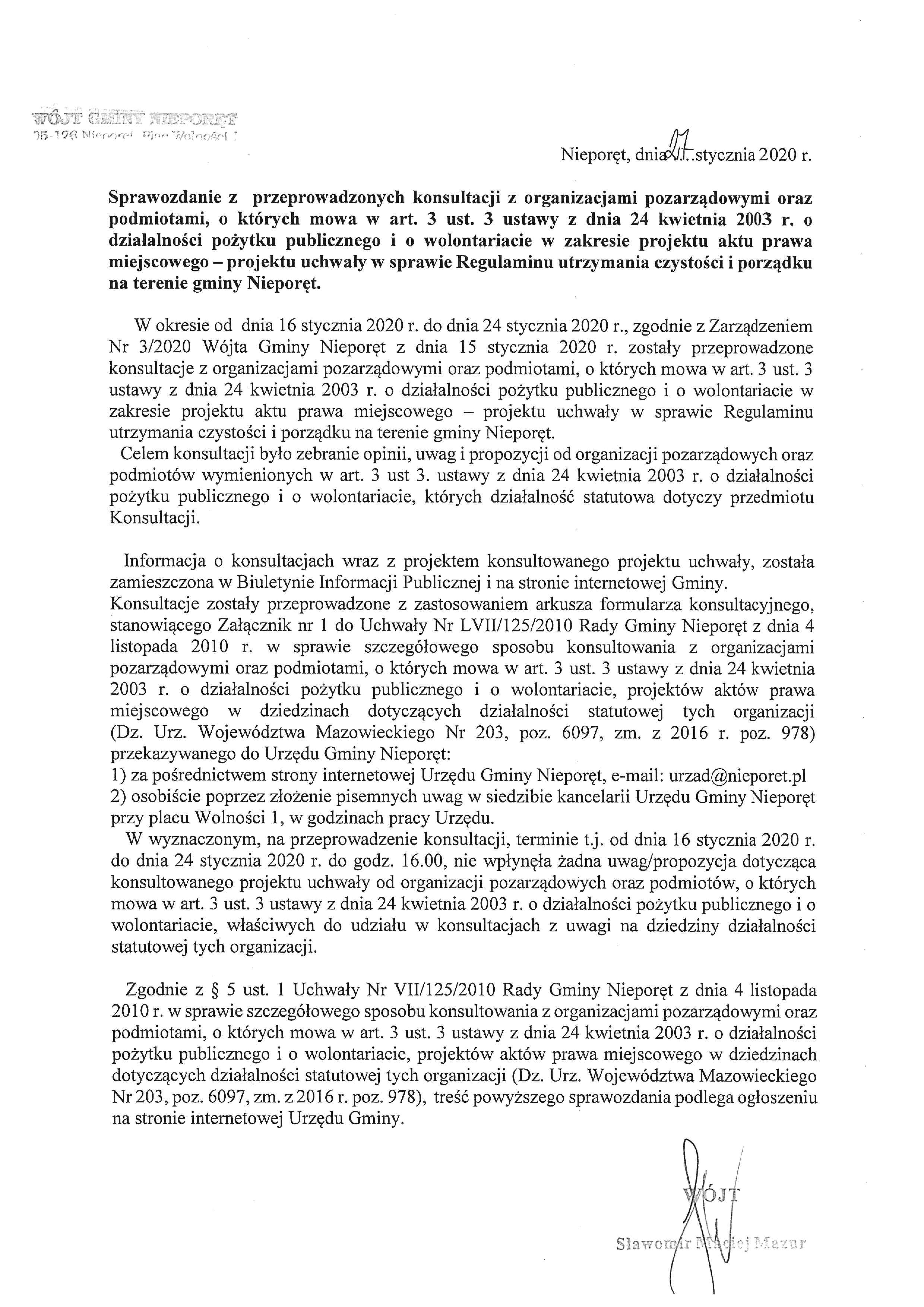 Art 3 Pkt 1 Ustawy Z Dnia 28 Listopada 2003 Sprawozdanie z przeprowadzonych konsultacji z organizacjami